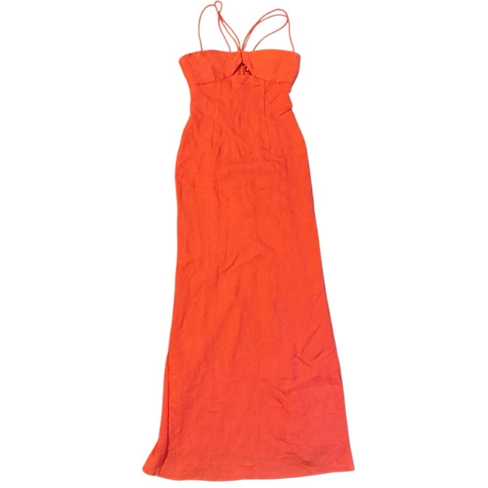STAUD Gianna Front Keyhole Maxi Dress Ribbed Strappy cutout NWT Size 6 - Picture 3 of 6